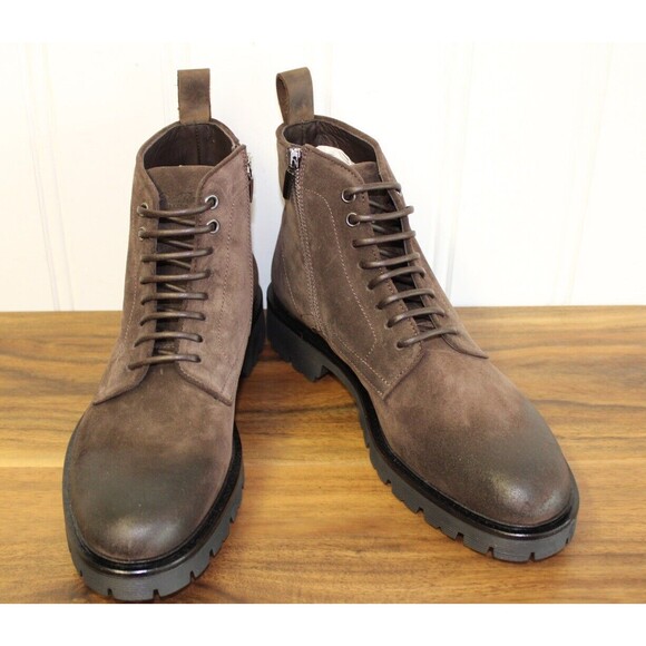 Good Man Brand Men’s Italian Leather‎ Lace/zip Up Modern City Boot Brown Size 10 - Picture 3 of 11